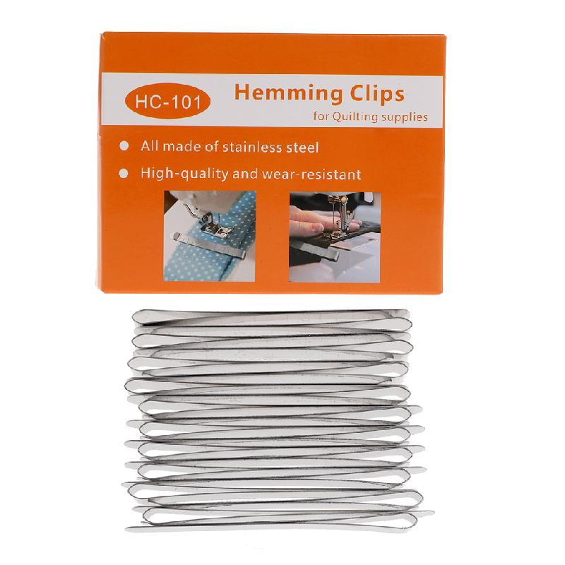 SUOAGIN 20Pcs/Set Stainless Steel Sewing Hemming Clips 3 Inches Measurement Ruler Guides