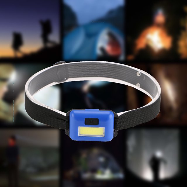 Lámpara De Cabeza Faros 3 Modos Fuerte LED COB 3 Camping al aire libre Mini Linterna Azul Likrtyny Para estrenar