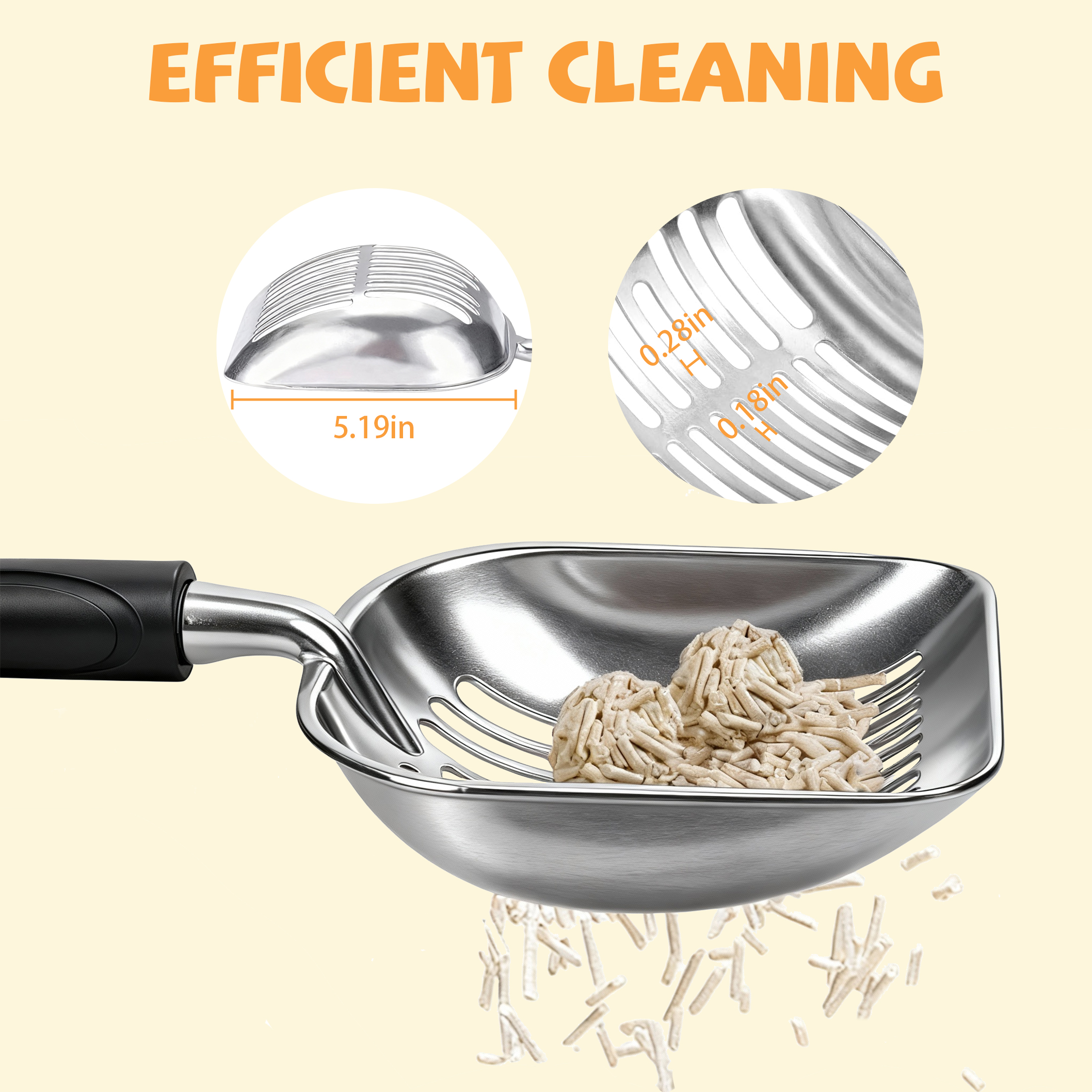 Garitin Metal Cat Litter Scoop with Deep Shovel photo 3