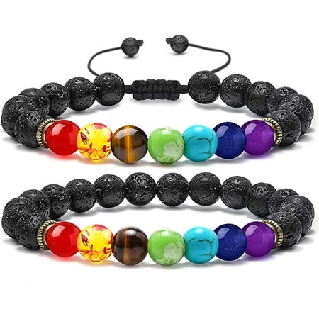 Bracelet Haltères Perles Pierre Volcanique - Bracelet Fitness Gym Pour Homme Et Femme, Yoga Et Motivation