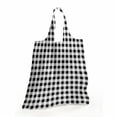 thumbnail image 2 of Tartan Shopping Tote Bag, Plaid Inspired Monochromatic Traditional Checkered Striped Monochrome Squares, Sturdy Fabric Foldable Lightweight Market Bag for Daily Use, White and Black, by Ambesonne, 2 of 4