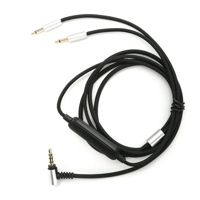 Cable conductividad eléctrica oxígeno-cobre negro cable de auriculares con control de cable para HD202 HD497 HD447 HD212 Pro EH250 EH350