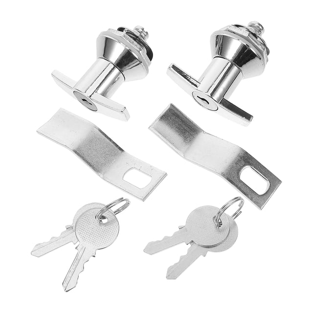 Minkissy 1 Set of Security Drawer Lock Aluminum Alloy Silver T Handle for Tool Box