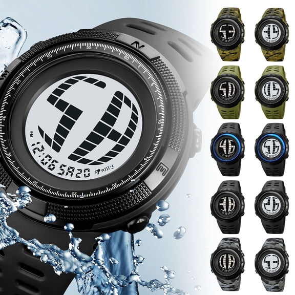 Digital Waterproof Electronic Watch with Clear LCD Display - Easy Read Digital Dial, Water-Resistant Casual Watch, Lightweight Design, Ideal for Daily Sports Outdoor Use for Teens Adults, 9in, F