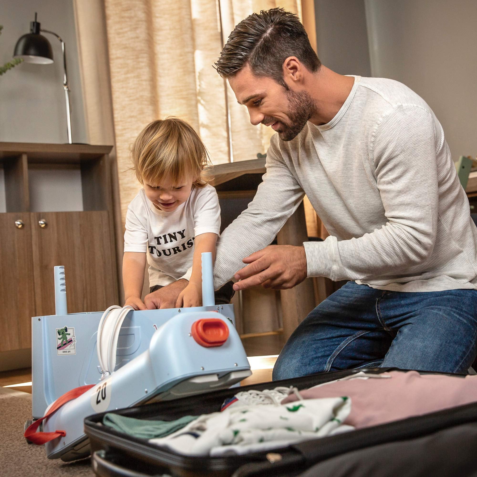JetKids BedBox, Lunar Eclipse - Kid's Ride-On Suitcase & in-Flight Bed - Help Your Child Relax & Sleep on The Plane - Approved by Many Airlines - Best for Ages 3-7