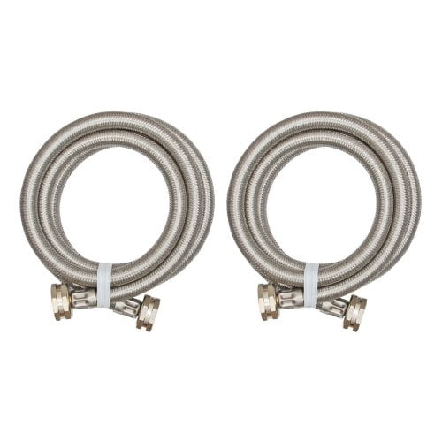 Eastman 98506 2 Pack 6ft Hose Stainless Steel Flex Washing Machine Connectors