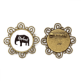 thumbnail image 1 of Broche de flores Unbranded Elefante blanco y negro 3.8 cm, 1 of 3