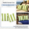 thumbnail image 6 of 18x18 Inch Outdoor Throw Pillows Set of 2, Waterproof & Fade-Resistant, Square Decorative Cushion For Patio Furniture, All Weather Outdoor Pillows (Green White Stripes), 6 of 7