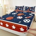 thumbnail image 3 of Castle Fairy Sport Baseball Basketball Soccer 4-Piece Full Size Sheets for Teens,Ball Gamer Bed Sheets,Abstract Stars Lightning Lightweight Sheet Sets,Breathable Home Decor, 3 of 7