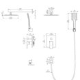 thumbnail image 3 of SOKA Black Shower Faucet Set 10 Inch Rainfall Shower Head &amp; High Pressure Handheld Shower Head Rain Shower System Shower Trim Kit with Valve Pressure Balance Wall Mount Square Shower C, 3 of 8