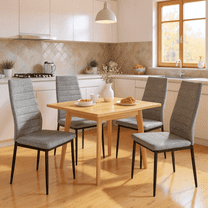 Homy Casa Modern Grey Fabric Dining Chairs Set of 4, for Kitchen, Apartment & Dining Room