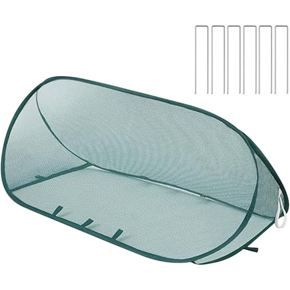 Plant Covers for Outdoors, 1 Pack Pop-Up Garden Netting Dome Cloche with Stakes, Foldable Frost & Animal Barrier Protection for Raised Beds, Vegetables, Flowers, Fruits, Seedlings