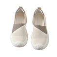 thumbnail image 4 of Women’s Color Block Breathable Knit Slip On Walking Sneakers, Lightweight Stretch Mesh Loafers, Non-Slip Textured Sole Casual Shoes A-Khaki 7(37), 4 of 6