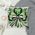 thumbnail image 2 of COMIO St Patricks Day Pillow Covers Watercolor Green Lucky Clover Shamrock Grey Buffalo Plaid Decorative Throw Pillow Cases Farmhouse Decoration for Sofa Couch Bed, 2 of 5