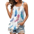 thumbnail image 1 of Gibobby Camisetas sin mangas para mujer, holgadas, plisadas, de verano, sin mangas, con dobladillo curvo S 2XL(Rosa,CH), 1 of 4