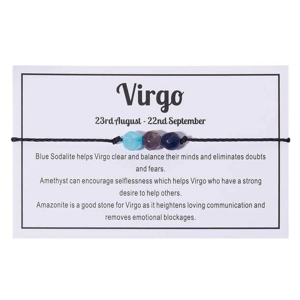 Zodiaco pulsera para las mujeres de la muchacha de la bendición de piedra de cuentas signo zodiacal constelación pulsera de joyería de moda regalos pulsera de cuentas de piedras preciosas