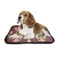 thumbnail image 2 of PKQWTM Beige Brown Floral French Fleur De Lis Dark Brown Pet Dog Cat Bed Pee Pads Mat Cushion Potty Dogsblankets Crate Bed Kennel 25x30 inch, 2 of 3