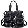 thumbnail image 1 of Bolsa de tela YouUo Floral Black de nailon impermeable para mujer, 1 of 6