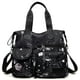 thumbnail image 1 of Bolsa de tela YouUo Floral Black de nailon impermeable para mujer, 1 of 6