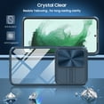 thumbnail image 3 of Allytechgroup Galaxy S22 Clear Case with Tempered Glass Screen Protector, Sliding Camera Lens Protector Anti-Yellow Shockproof Rugged Slim Fit Shell Cover for Samsung Galaxy S22, Navyblue, 3 of 7