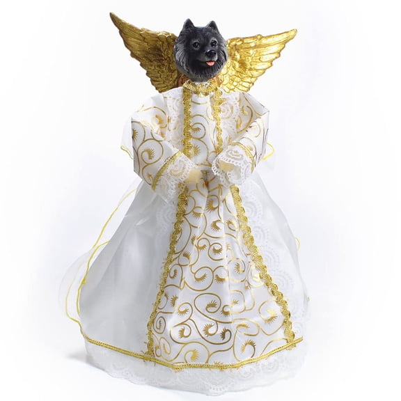Keeshond Angel Christmas Tree Topper