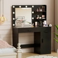 thumbnail image 2 of Homall Makeup Vanity Table with Lights, Mirror, Storage Cabinet, and Power Outlet for Bedroom and Dressing Room, Black, 2 of 7