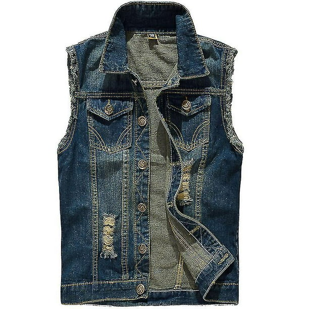 Male denim shop vest