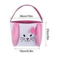 thumbnail image 3 of Lksixu Easter Bunny Basket, Cute Rabbit Design Easter Eggs Basket with Long Ears, Fabric Buckets Storage Bag for Easter Eggs Hunting, Handbag Candy Treat Tote Bags Spring Decor Gift for Kids Party, 3 of 5