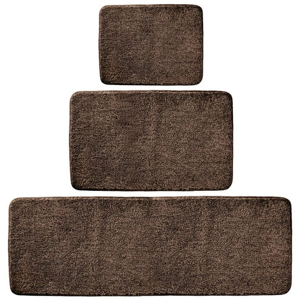 mDesign Spa Rug for Bathroom, Varied Sizes, Set of 3