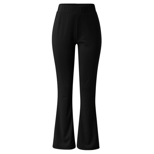 TOWED22 Black Flare Leggings for Women, Crossover Yoga Pants with