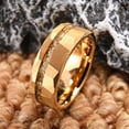 thumbnail image 4 of 8mm Wide Gold-plated Tungsten Carbide Ring with Crushed Gold Foil Inlay Men's Tungsten Ring, 4 of 4