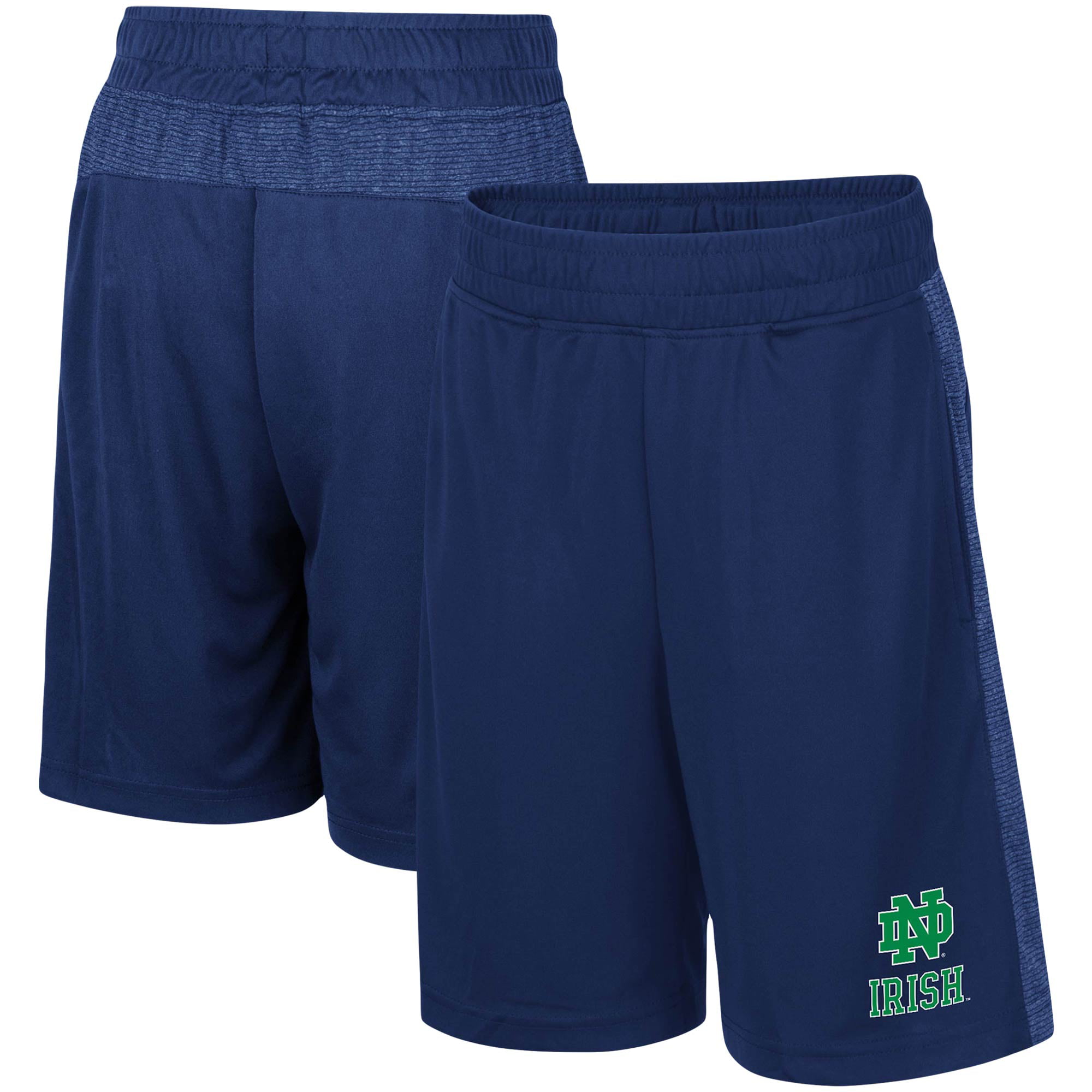 Small Dark Navy NCAA Notre Dame Fighting Irish 3-Stripe Shorts 