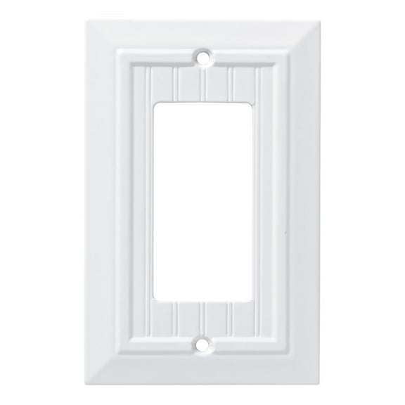 Franklin Brass W35267-PW-C Classic Beadboard Single Decorator Wall Plate, White