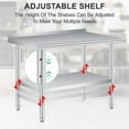 thumbnail image 7 of Ataucjin Stainless Steel Table for Prep & Work with Backsplash 30 x 24 Inches, Commercial Heavy Duty Table with Adjustable Under Shelf for Commercial Kitchen Restaurant Busines, 7 of 7