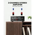 thumbnail image 5 of Moukey Stereo Receiver 300W 2 Channel Bluetooth Home Theater Amplifier with FM Radio, MP3/USB/SD Readers, 2 Mic Input, 5 of 6