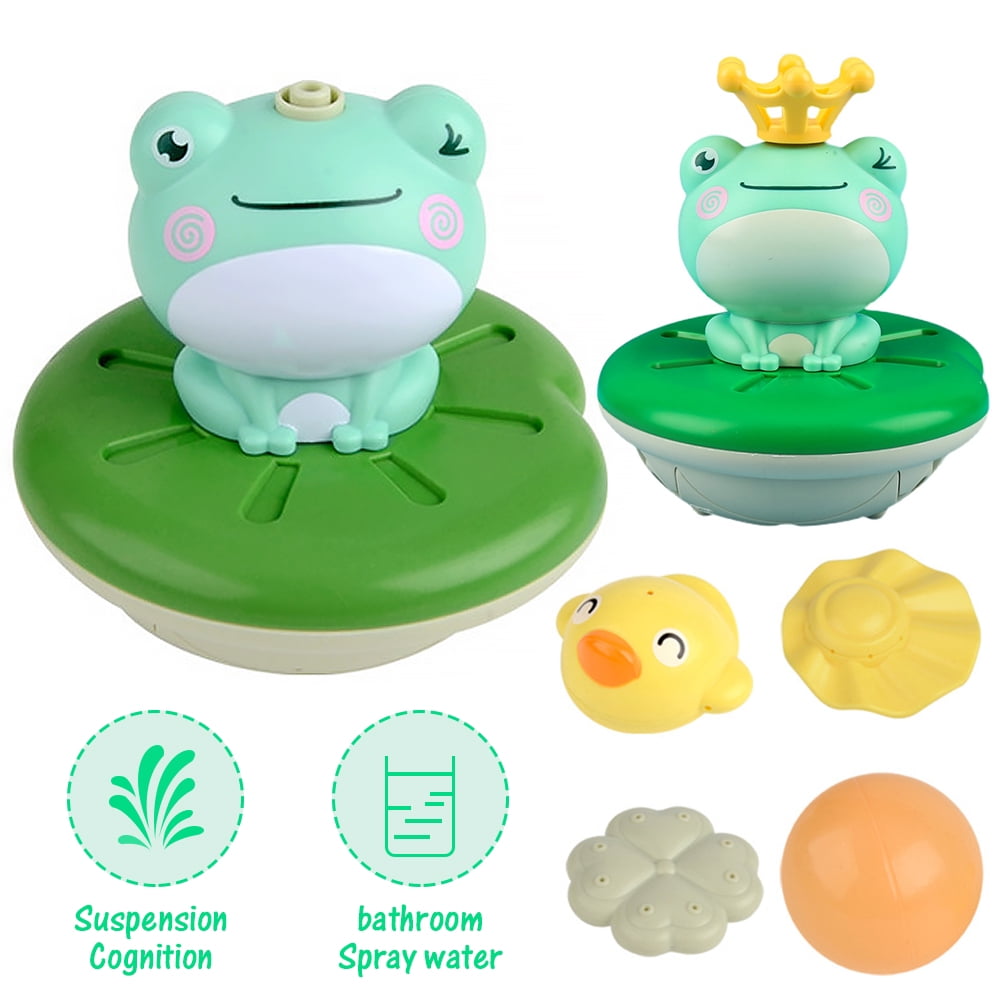 LNKOO Bathtub Toys, 4 IN 1 Automatic Sprinkler Toys, Electronic Fun Frog Mini Fountain Toy,Spray Water Squirt Toy for Bathtub Pool ,Floating Toys, for Toddler Kid Boys and Girls Age 1,2,3,4,5,6