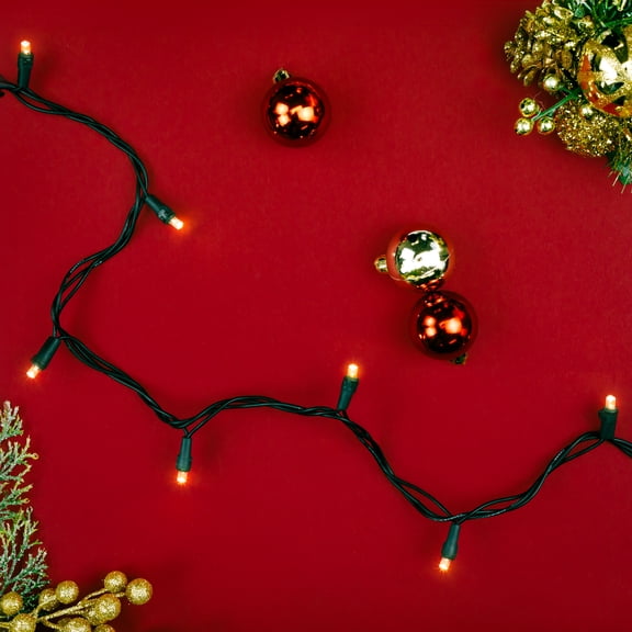 Northlight LED Wide Angle Christmas Lights - Warm White - 16.25' Black Wire - 50ct