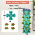 thumbnail image 6 of 2 Pack 7-Tier Stackable Vertical Planter Tower with Wheels & Tools – Indoor/Outdoor Pots for Strawberries, Herbs, Flowers (Teal), 6 of 16