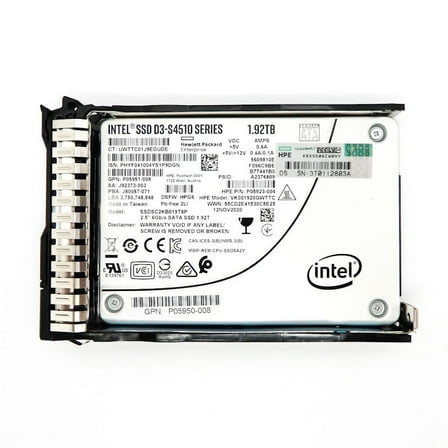 Intel SSD D3-S4510 Series 1.92TB 2.5" 6Gb/s SATA SSD w/ Tray HPE VK001920GWTTC