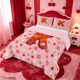thumbnail image 2 of meiyoeat Cute Strawberry Daisy Full Size Comforter Sets,Kids Personalized Initial Alphabet K Bedding Comforter Set For Girl,Pink Reversible,3-Piece,1 Comforter and 2 Pillowcases, 2 of 7