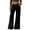 Black, variant on Women's Corduroy Flare Pants High Waisted Stretchy Bell Bottom with Patch Pocket Loose Fit Soft Comfy 70s Vintage Boho Casual Fall Winter Trousers Wine