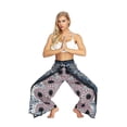 thumbnail image 3 of Women's Boho Printed Palazzo Side Split Wide Leg Workout Pants, 3 of 5