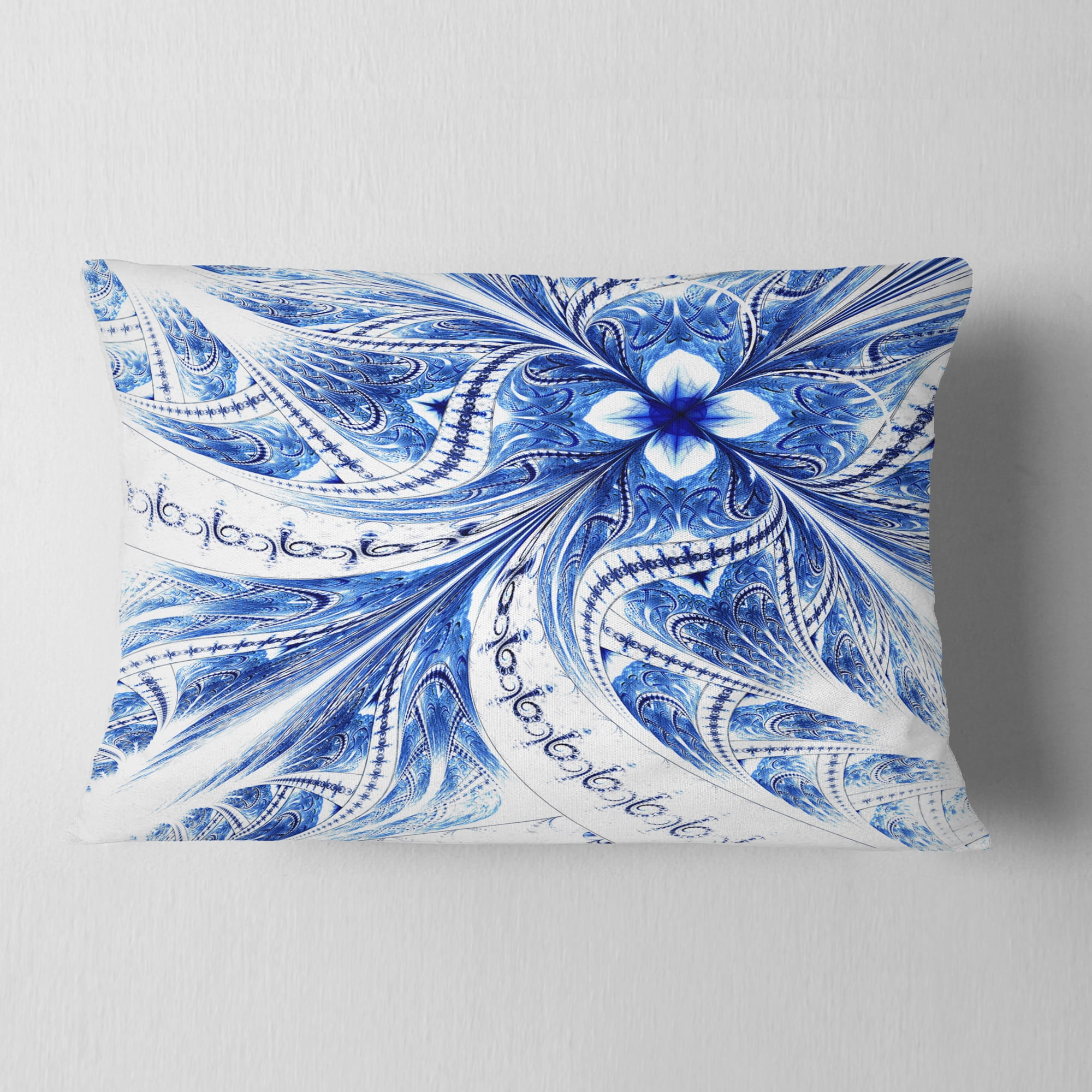 Designart 12" x 20" Contemporary, Modern Black Polyester Throw Pillow