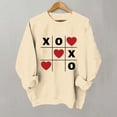 thumbnail image 5 of Valentines Day Crewneck Sweatshirts Women Long Sleeve Heart Pullover Shirts Crewneck Casual Fashion Outfits, M Beige, 5 of 5