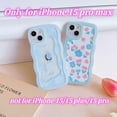 thumbnail image 3 of Compatible with iPhone 15 Pro Max Floral Case for Women Girls,Aesthetic Cute Wavy Flowers Design Soft Shockproof Cell Phone Cover for iPhone 15 Pro Max 6.7 Inch (Tulip/Mint Green), 3 of 7