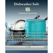 Cook N Home Professional 10.5 Quart Nonstick Stock Pot with Lid, Riveted Handles, Big Soup Pot for Holiday Feasts, Stockpot with Even Heating, Induction Cookware, Oven & Dishwasher Safe, Turquoise