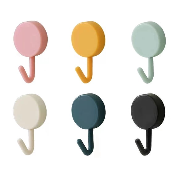 6 Pack Sticky Hooks Cute Practical Hooks Key Hooks for Wall Decoration for Hanging Hats, Towels, Keys, Towel Hooks Wall Mounted for Home, Kitchen, Bathroom, Office