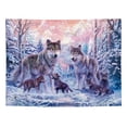 thumbnail image 1 of Tapestry Wolf Pack, microtela, con escena de nieve, 150 x 130 cm, 1 of 3