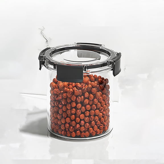 Glass Jar with Airtight Lid, 800ml Borosilicate Glass Storage Canister, Clear Kitchen Counter & Pantry Container for Coffee, Tea, Sugar, Candy, Leak-Proof Food Storage Jar
