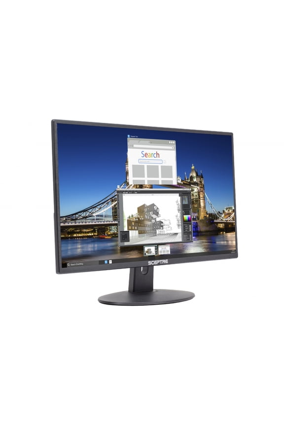 E225W-19203R 22" Ultra Thin 75Hz 1080p LED Monitor 2x HDMI VGA Build-in Speakers, Metallic Black 2018